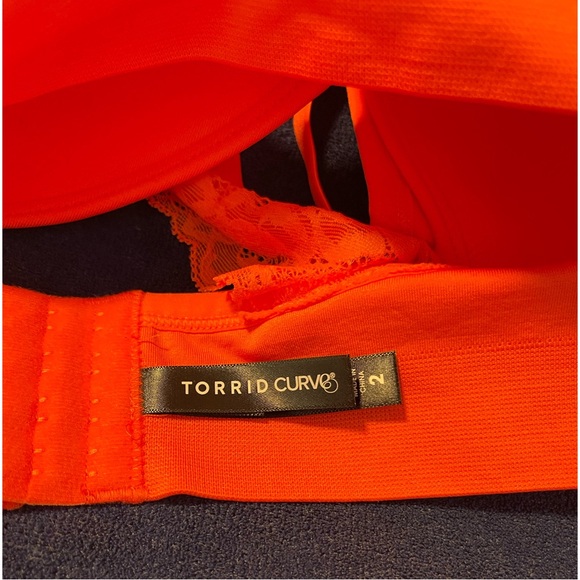 Torrid Lace Back Bright Coral Bralette NWT SIZE 2 (18/20) - Picture 7 of 12